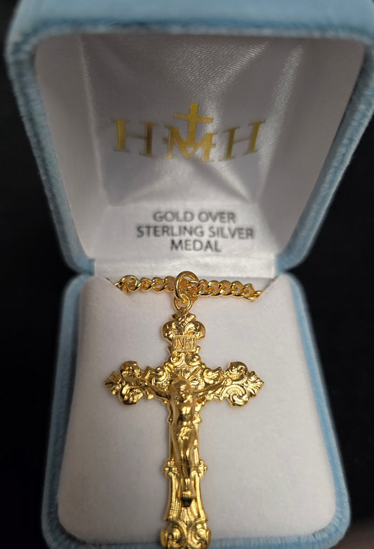 324 - Gold Plated Crucifix with 24" Chain