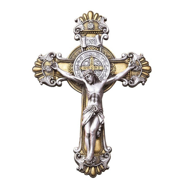 F4955St Benedict Antique Crucifix 10.75"