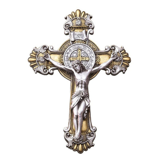 F4955St Benedict Antique Crucifix 10.75"