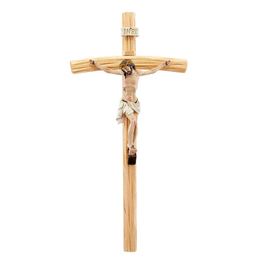 JC - 0001 - 10" Val Gardena Wood Crucifix with Hand Painted Corpus