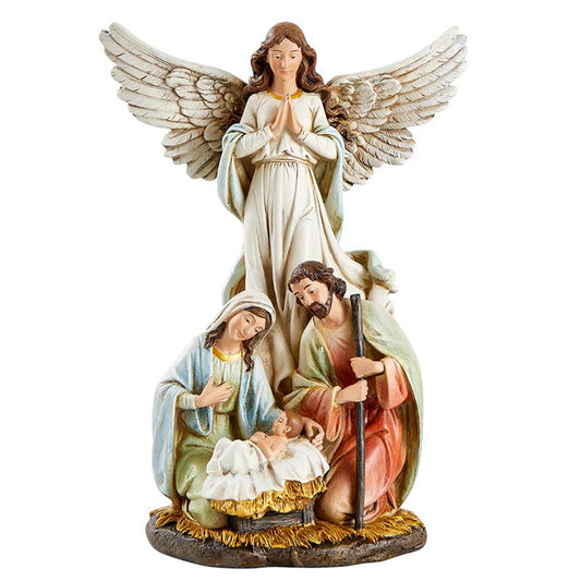 L6418 - 12" Angel with Holy Family Statue