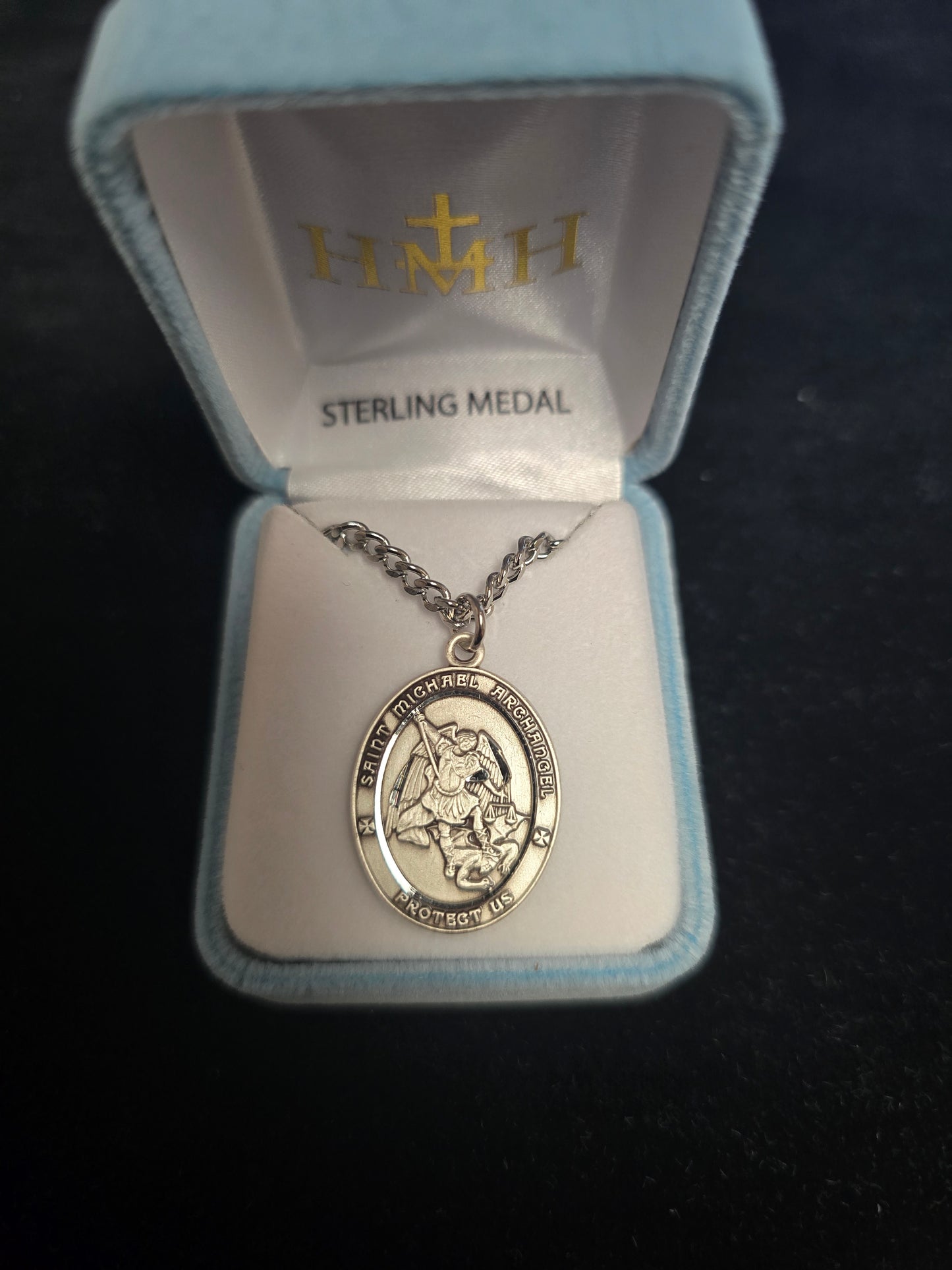 S165724 - Sterling Silver St Michael w/24" Chain