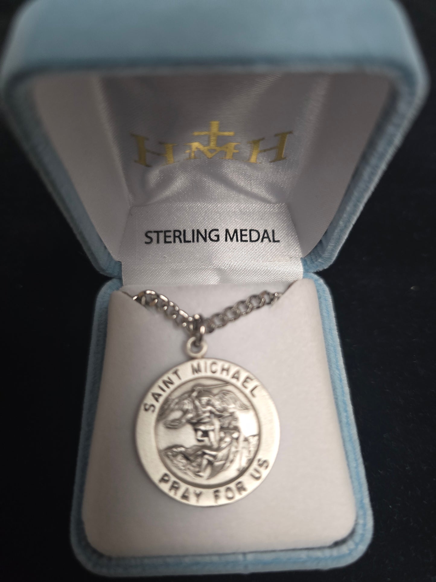 S882224 - St. Michael Sterling Silver w/24" Chain