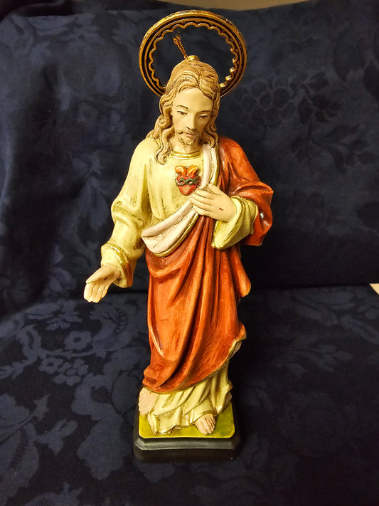 Sacred Heart w Halo Statue (12")