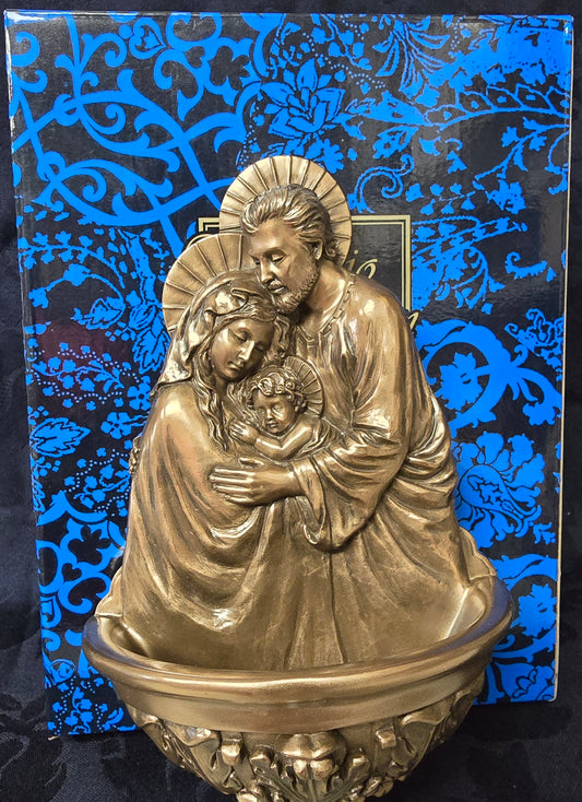 Holy Family 9" Bronze Water Font