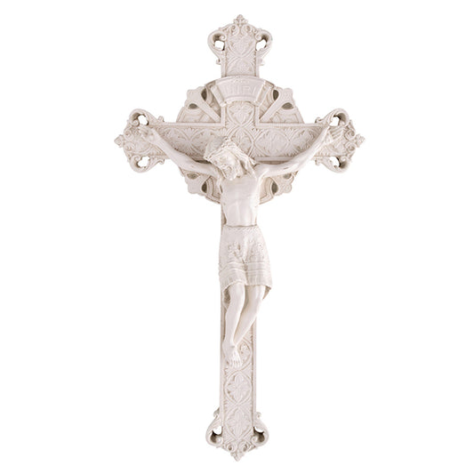 R1129 - Whitewashed Wall Crucifix