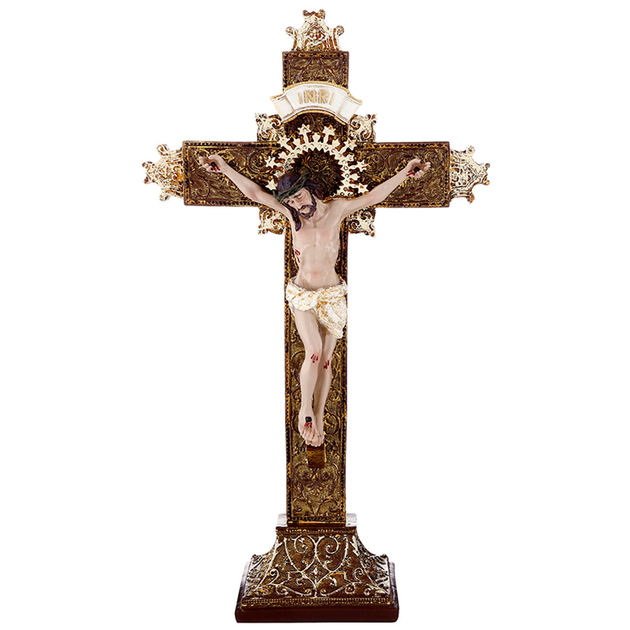 R6163 - Ornate Tipped Standing Crucifix