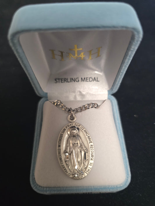 S211724 - Sterling Silver Miraculous Medal w/24"