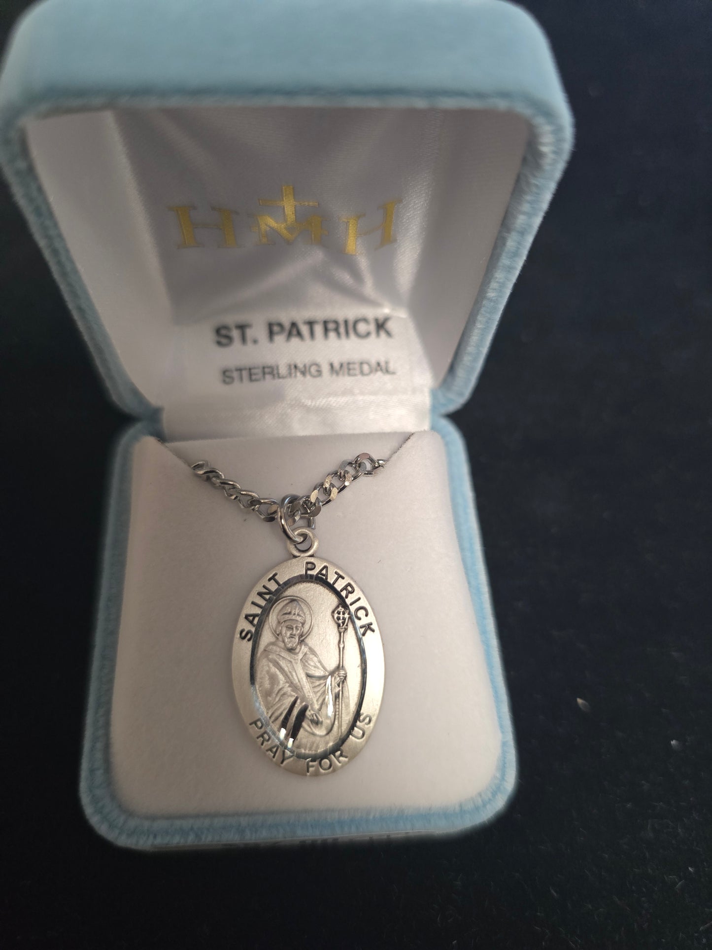 S262524 - St. Patrick Stirling Silver Medal w/24" Chain