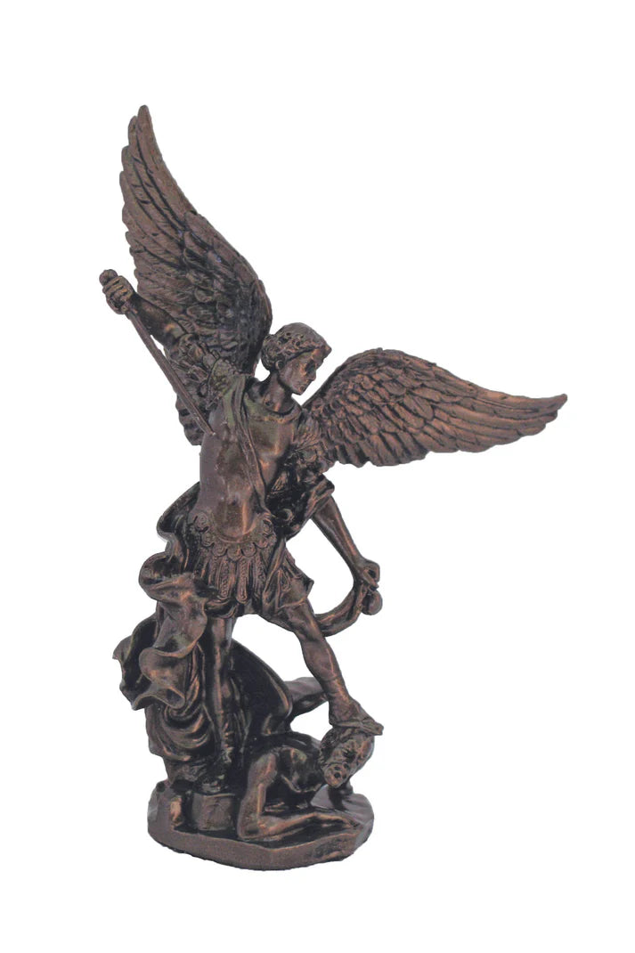 St. Michael in cold cast bronze 4"