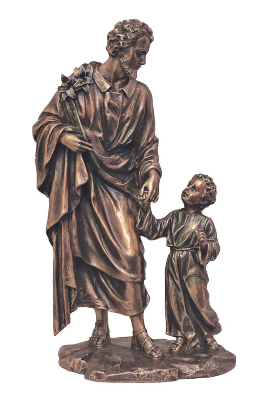 Joseph w Child Statue - COLOR AND BRONZE