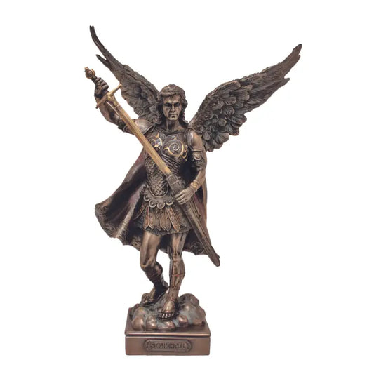 St. Michael W/O Devil Statue in Cold Cast Bronze (SR-75993)