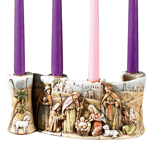 Nativity Scroll Advent Candleholder (F4976)