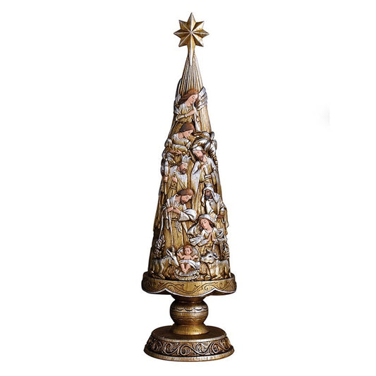 YD349 - 21" Metallic Nativity Christmas Tree Figure