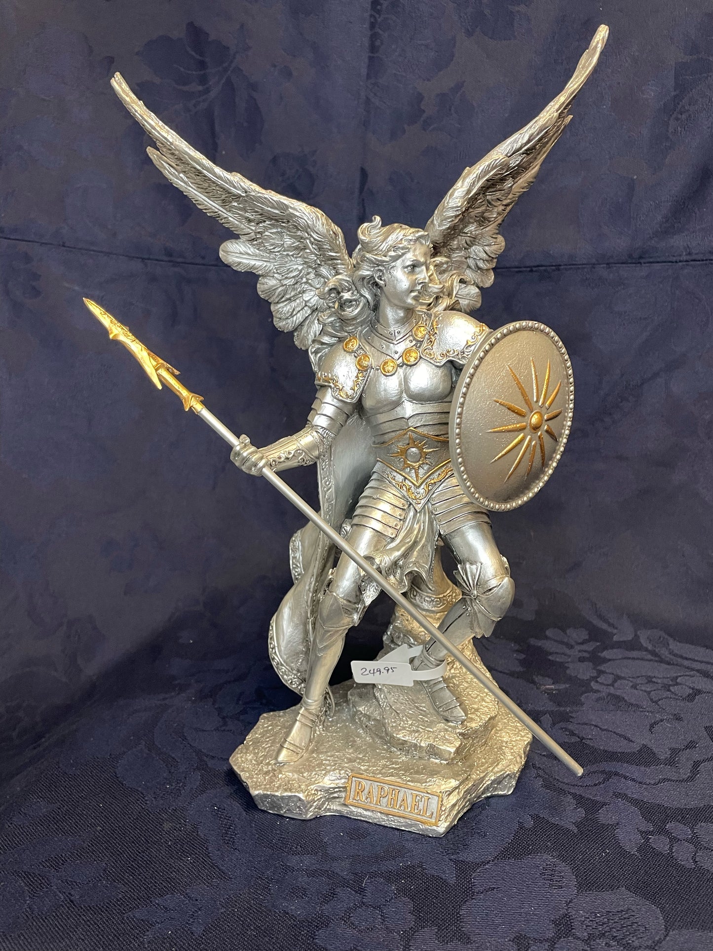 St Raphael Statue (Silver) (14")