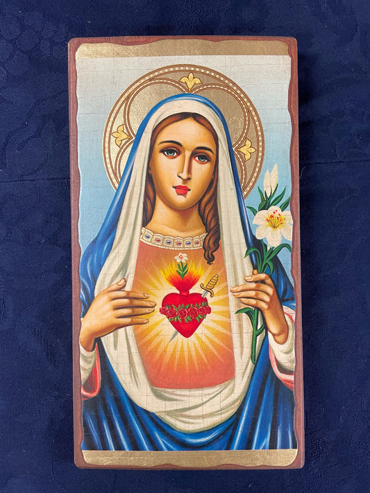 The Immaculate Heart of Mary- 28cm x 15cm