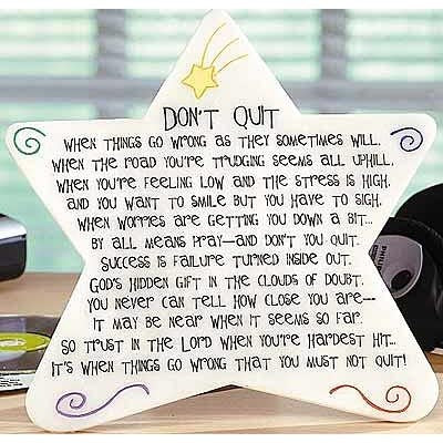 Don't Quit Star Plaque (09187)