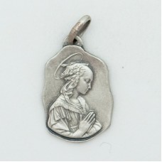 Sterling Silver Medium Fancy Mary Medal