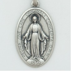 Sterling Silver Miraculous Medal (Extra Large) Oval 
