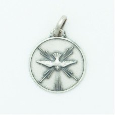 Sterling Silver 16MM Med. Round Holy Spirit Medal