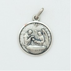Sterling Silver Medium Round Baptism Medal