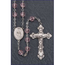 7mm ROUND ROSE TIN CUT ALL STERLING SILVER EXCELSIOR ROSARY