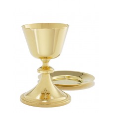 Chalice Ht. 7 5/8". 18 oz. with 6 3/4" well paten.